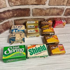 11 Bars Of A Variety of Vintage Soaps 3 Types of Dial Irish Spring Shield Ivory